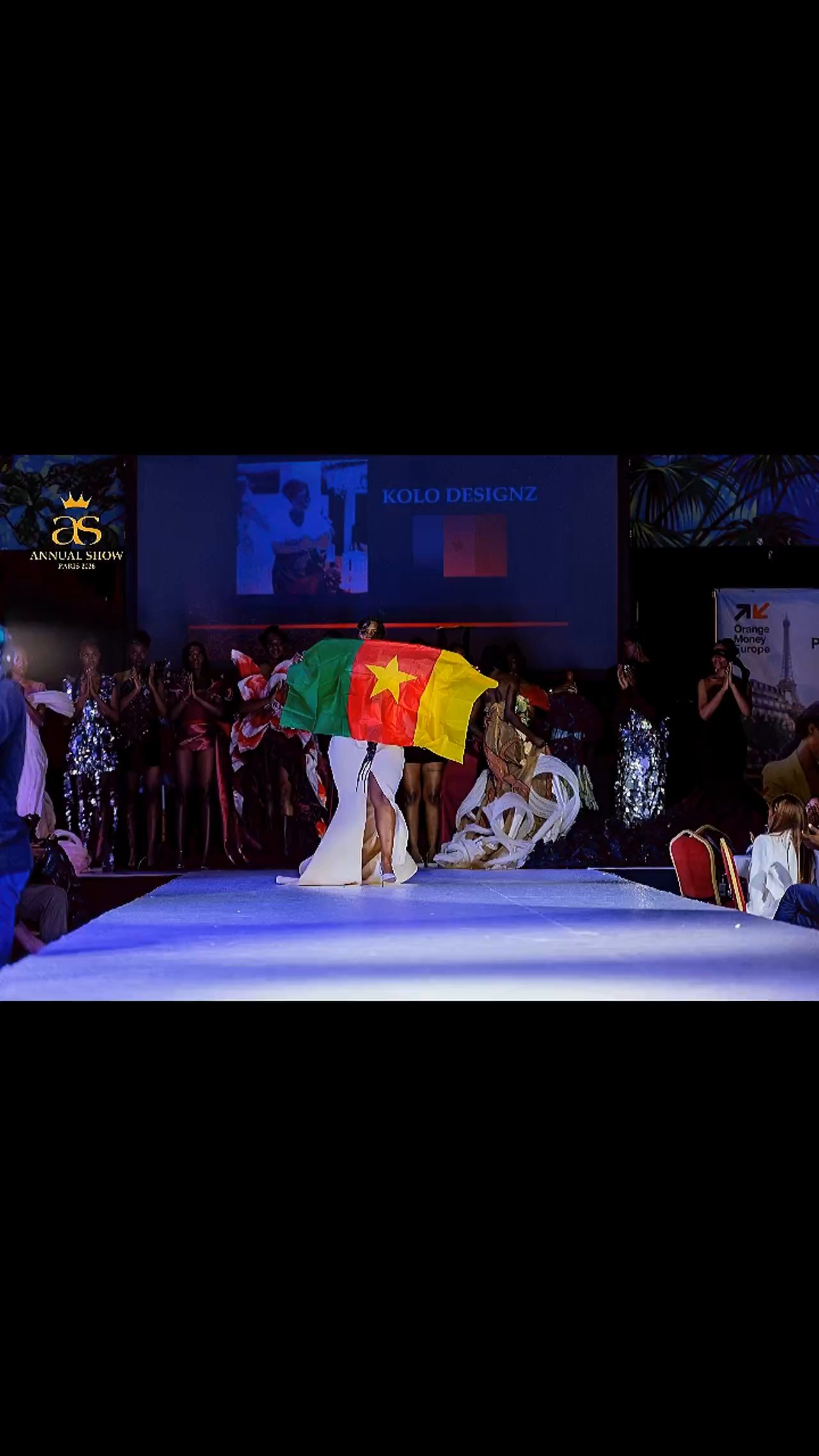 Kolo Designz finale walk, flag gown on the runway